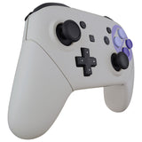 eXtremeRate Soft Touch Faceplate Backplate Handles for Switch Pro Controller, Classic SNES Style Replacement Shell Case with Purple D-pad ABXY Buttons for Nintendo Switch Pro - Controller NOT Included - FRT102