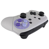 eXtremeRate Soft Touch Faceplate Backplate Handles for Switch Pro Controller, Classic SNES Style Replacement Shell Case with Purple D-pad ABXY Buttons for Nintendo Switch Pro - Controller NOT Included - FRT102