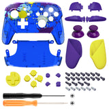 eXtremeRate Splattering Paint Style Faceplate Backplate Handles for NS Switch Pro Controller, Soft Touch Replacement Grip Housing Shell Cover with Colorful ABXY Buttons for NS Switch Pro - FRT104