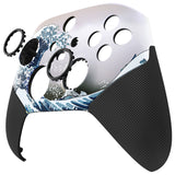 eXtremeRate The Great Wave ASR Version Performance Rubberized Grip Front Housing Shell  with Accent Rings for Xbox Series X/S Controller - FX3C1002