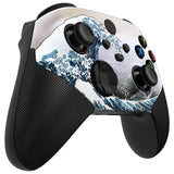 eXtremeRate The Great Wave ASR Version Performance Rubberized Grip Front Housing Shell  with Accent Rings for Xbox Series X/S Controller - FX3C1002