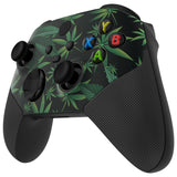 eXtremeRate Green Weeds ASR Version Performance Rubberized Grip Front Housing Shell  with Accent Rings for Xbox Series X/S Controller - FX3C1006