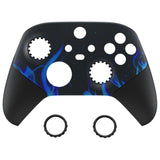 eXtremeRate Blue Flame ASR Version Performance Rubberized Grip Front Housing Shell  with Accent Rings for Xbox Series X/S Controller - FX3C1007