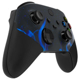 eXtremeRate Blue Flame ASR Version Performance Rubberized Grip Front Housing Shell  with Accent Rings for Xbox Series X/S Controller - FX3C1007