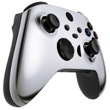eXtremeRate Replacement Front Housing Shell for Xbox Series X Controller, Chrome Silver Custom Cover Faceplate for Xbox Series S Controller - Controller NOT Included - FX3D402