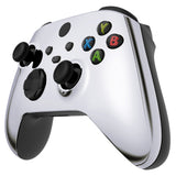 eXtremeRate Replacement Front Housing Shell for Xbox Series X Controller, Chrome Silver Custom Cover Faceplate for Xbox Series S Controller - Controller NOT Included - FX3D402