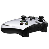 eXtremeRate Replacement Front Housing Shell for Xbox Series X Controller, Chrome Silver Custom Cover Faceplate for Xbox Series S Controller - Controller NOT Included - FX3D402