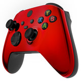 eXtremeRate Replacement Front Housing Shell for Xbox Series X Controller, Chrome Red Custom Cover Faceplate for Xbox Series S Controller - Controller NOT Included - FX3D403