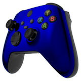 eXtremeRate Replacement Front Housing Shell for Xbox Series X Controller, Chrome Blue Custom Cover Faceplate for Xbox Series S Controller - Controller NOT Included - FX3D404