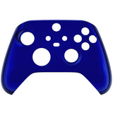 eXtremeRate Replacement Front Housing Shell for Xbox Series X Controller, Chrome Blue Custom Cover Faceplate for Xbox Series S Controller - Controller NOT Included - FX3D404
