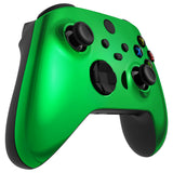 eXtremeRate Chrome Green Replacement Front Housing Shell for Xbox Series X / S Controller, Custom Cover Faceplate for Xbox Core Controller - Controller NOT Included - FX3D406