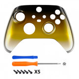 eXtremeRate Replacement Front Housing Shell for Xbox Series X Controller, Chrome Black Gold Silver Custom Cover Faceplate for Xbox Series S Controller - Controller NOT Included - FX3D410