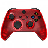 eXtremeRate Replacement Front Housing Shell for Xbox Series X Controller, Clear Red Custom Cover Faceplate for Xbox Series S Controller - Controller NOT Included - FX3M502