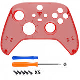 eXtremeRate Replacement Front Housing Shell for Xbox Series X Controller, Clear Red Custom Cover Faceplate for Xbox Series S Controller - Controller NOT Included - FX3M502