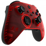 eXtremeRate Replacement Front Housing Shell for Xbox Series X Controller, Clear Red Custom Cover Faceplate for Xbox Series S Controller - Controller NOT Included - FX3M502