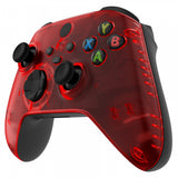 eXtremeRate Replacement Front Housing Shell for Xbox Series X Controller, Clear Red Custom Cover Faceplate for Xbox Series S Controller - Controller NOT Included - FX3M502