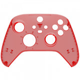 eXtremeRate Replacement Front Housing Shell for Xbox Series X Controller, Clear Red Custom Cover Faceplate for Xbox Series S Controller - Controller NOT Included - FX3M502
