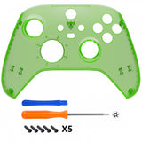 eXtremeRate Replacement Front Housing Shell for Xbox Series X Controller, Clear Green Custom Cover Faceplate for Xbox Series S Controller - Controller NOT Included - FX3M503