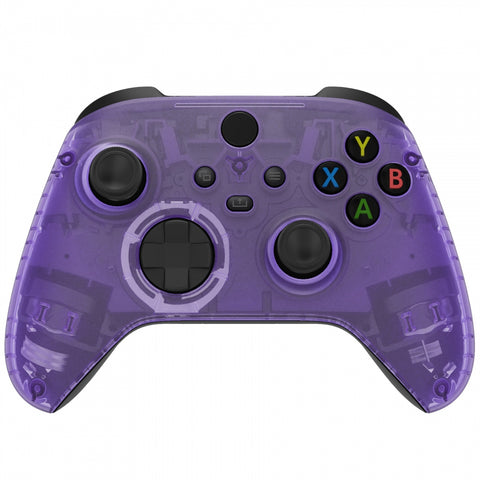 eXtremeRate Replacement Front Housing Shell for Xbox Series X Controller, Clear Atomic Purple Custom Cover Faceplate for Xbox Series S Controller - Controller NOT Included - FX3M505