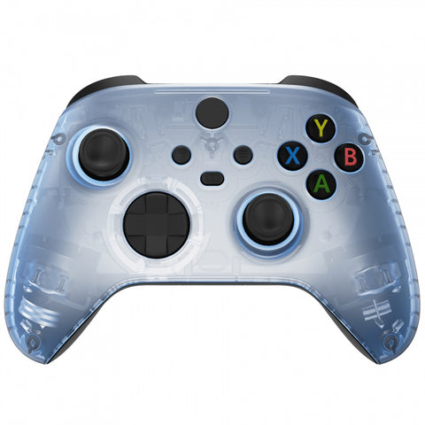 eXtremeRate Replacement Front Housing Shell for Xbox Series X Controller, Clear Glacier Blue Custom Cover Faceplate for Xbox Series S Controller - Controller NOT Included - FX3M506