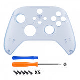 eXtremeRate Replacement Front Housing Shell for Xbox Series X Controller, Clear Glacier Blue Custom Cover Faceplate for Xbox Series S Controller - Controller NOT Included - FX3M506