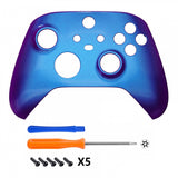 eXtremeRate Chameleon Puple Blue Glossy Replacement Front Housing Shell for Xbox Series X Controller, Custom Cover Faceplate for Xbox Series S Controller - Controller NOT Included - FX3P301