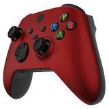 eXtremeRate Scarlet Red Replacement Part Faceplate, Soft Touch Grip Housing Shell Case for Xbox Series S & Xbox Series X Controller Accessories - Controller NOT Included - FX3P303