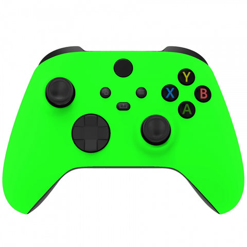 eXtremeRate Neon Green Replacement Part Faceplate, Soft Touch Grip Housing Shell Case for Xbox Series S & Xbox Series X Controller Accessories - Controller NOT Included - FX3P317