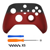 eXtremeRate Shadow Red Replacement Part Faceplate, Soft Touch Grip Housing Shell Case for Xbox Series S & Xbox Series X Controller Accessories - Controller NOT Included -FX3P319