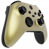eXtremeRate Champagne Gold Replacement Part Faceplate, Soft Touch Grip Housing Shell Case for Xbox Series S & Xbox Series X Controller Accessories - Controller NOT Included - FX3P333