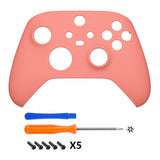 eXtremeRate Coral Replacement Part Faceplate, Soft Touch Grip Housing Shell Case for Xbox Series S & Xbox Series X Controller Accessories - Controller NOT Included - FX3P346