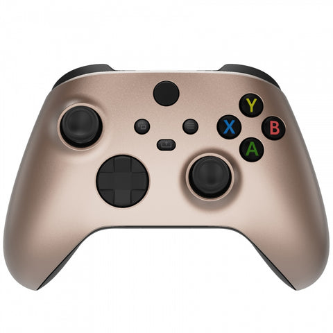 eXtremeRate Rose Gold Replacement Part Faceplate,Grip Housing Shell Case for Xbox Series S & Xbox Series X Controller Accessories - Controller NOT Included - FX3P347