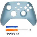 eXtremeRate Titanium Blue Replacement Part Faceplate, Grip Housing Shell Case for Xbox Series S & Xbox Series X Controller Accessories - Controller NOT Included - FX3P348