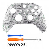 eXtremeRate 100$ Cash Money Replacement Part Faceplate, Soft Touch Grip Housing Shell Case for Xbox Series S & Xbox Series X Controller Accessories - Controller NOT Included - FX3S203