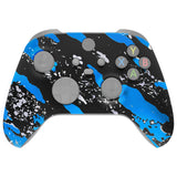 eXtremeRate Blue Coating Splash Replacement Part Faceplate, Custom Front Housing Shell Case for Xbox Series S & Xbox Series X Controller Accessories - Controller NOT Included - FX3S206