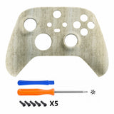 eXtremeRate Pine Wood Grain Replacement Part Faceplate, Soft Touch Grip Housing Shell Case for Xbox Series S & Xbox Series X Controller Accessories - Controller NOT Included - FX3S210