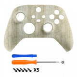 eXtremeRate Pine Wood Grain Replacement Part Faceplate, Soft Touch Grip Housing Shell Case for Xbox Series S & Xbox Series X Controller Accessories - Controller NOT Included - FX3S210