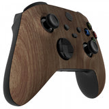 eXtremeRate Wood Grain Replacement Part Faceplate, Soft Touch Grip Housing Shell Case for Xbox Series S & Xbox Series X Controller Accessories - Controller NOT Included - FX3S215