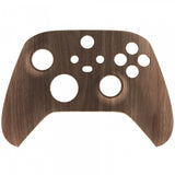 eXtremeRate Wood Grain Replacement Part Faceplate, Soft Touch Grip Housing Shell Case for Xbox Series S & Xbox Series X Controller Accessories - Controller NOT Included - FX3S215