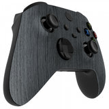 eXtremeRate Black Wood Grain Replacement Part Faceplate, Soft Touch Grip Housing Shell Case for Xbox Series S & Xbox Series X Controller Accessories - Controller NOT Included - FX3S216