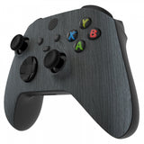 eXtremeRate Black Wood Grain Replacement Part Faceplate, Soft Touch Grip Housing Shell Case for Xbox Series S & Xbox Series X Controller Accessories - Controller NOT Included - FX3S216