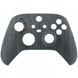 eXtremeRate Black Wood Grain Replacement Part Faceplate, Soft Touch Grip Housing Shell Case for Xbox Series S & Xbox Series X Controller Accessories - Controller NOT Included - FX3S216