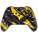 eXtremeRate Chrome Gold Coating Splash Patterned Replacement Front Housing Shell for Xbox Series X / S Controller, Custom Cover Faceplate for Xbox Core Controller - Controller NOT Included - FX3S218