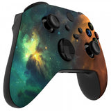 eXtremeRate Orange Star Universe Replacement Part Faceplate, Soft Touch Grip Housing Shell Case for Xbox Series S & Xbox Series X Controller Accessories - Controller NOT Included - FX3T102