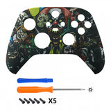eXtremeRate Scary Party Replacement Part Faceplate, Soft Touch Grip Housing Shell Case for Xbox Series S & Xbox Series X Controller Accessories - Controller NOT Included - FX3T104