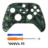 eXtremeRate Green Weeds Replacement Part Faceplate, Soft Touch Grip Housing Shell Case for Xbox Series S & Xbox Series X Controller Accessories - Controller NOT Included - FX3T111