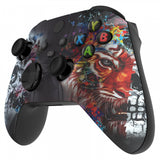 eXtremeRate Tiger Skull Replacement Part Faceplate, Soft Touch Grip Housing Shell Case for Xbox Series S & Xbox Series X Controller Accessories - Controller NOT Included - FX3T113