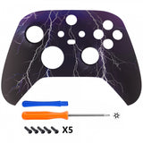 eXtremeRate Purple Storm Replacement Part Faceplate, Soft Touch Grip Housing Shell Case for Xbox Series S & Xbox Series X Controller Accessories - Controller NOT Included - FX3T118