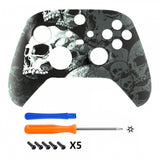 eXtremeRate Lonely Skull Replacement Part Faceplate, Soft Touch Grip Housing Shell Case for Xbox Series S & Xbox Series X Controller Accessories - Controller NOT Included - FX3T120