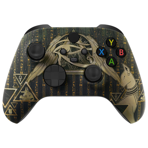 eXtremeRate Eye of Providence Pyramid Replacement Part Faceplate, Soft Touch Grip Housing Shell Case for Xbox Series S & Xbox Series X Controller Accessories - Controller NOT Included - FX3T127